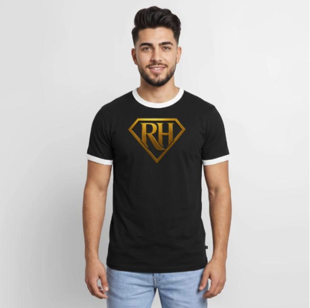 Robin Henderson T-Shirt mit goldenem RH-Logo